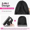 image:imageREECHO Ponytail Extension 24 Claw Clip in Long Curly Wavy Ponytail Hair Extension Jaw Clip on Pony Tails Hairpiece for Women  Medium Blonde with HighlightsDark Brown with Highlights
