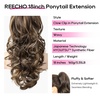 image:imageREECHO Ponytail Extension 24 Claw Clip in Long Curly Wavy Ponytail Hair Extension Jaw Clip on Pony Tails Hairpiece for Women  Medium Blonde with HighlightsChocolate Brown with Highlights