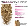 image:imageREECHO Ponytail Extension 24 Claw Clip in Long Curly Wavy Ponytail Hair Extension Jaw Clip on Pony Tails Hairpiece for Women  Medium Blonde with HighlightsMedium Blonde with Blonde Highlights