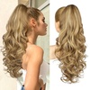 image:imageREECHO Ponytail Extension 24 Claw Clip in Long Curly Wavy Ponytail Hair Extension Jaw Clip on Pony Tails Hairpiece for Women  Medium Blonde with HighlightsMedium Blonde with Blonde Highlights