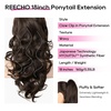 image:imageREECHO Ponytail Extension 24 Claw Clip in Long Curly Wavy Ponytail Hair Extension Jaw Clip on Pony Tails Hairpiece for Women  Medium Blonde with HighlightsChocolate Brown