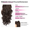 image:imageREECHO Ponytail Extension 24 Claw Clip in Long Curly Wavy Ponytail Hair Extension Jaw Clip on Pony Tails Hairpiece for Women  Medium Blonde with HighlightsDark Chocolate Brown