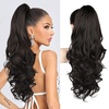 image:imageREECHO Ponytail Extension 24 Claw Clip in Long Curly Wavy Ponytail Hair Extension Jaw Clip on Pony Tails Hairpiece for Women  Medium Blonde with HighlightsBlack Brown
