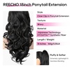 image:imageREECHO Ponytail Extension 24 Claw Clip in Long Curly Wavy Ponytail Hair Extension Jaw Clip on Pony Tails Hairpiece for Women  Medium Blonde with HighlightsNatural Black