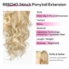 image:imageREECHO Ponytail Extension 24 Claw Clip in Long Curly Wavy Ponytail Hair Extension Jaw Clip on Pony Tails Hairpiece for Women  Medium Blonde with HighlightsDark Blonde with Light Ends