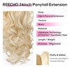 image:imageREECHO Ponytail Extension 24 Claw Clip in Long Curly Wavy Ponytail Hair Extension Jaw Clip on Pony Tails Hairpiece for Women  Medium Blonde with HighlightsDirty Blonde