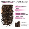 image:imageREECHO Ponytail Extension 24 Claw Clip in Long Curly Wavy Ponytail Hair Extension Jaw Clip on Pony Tails Hairpiece for Women  Medium Blonde with HighlightsDark Brown with Highlights