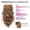image:imageREECHO Ponytail Extension 24 Claw Clip in Long Curly Wavy Ponytail Hair Extension Jaw Clip on Pony Tails Hairpiece for Women  Medium Blonde with HighlightsLight Brown with Highlights