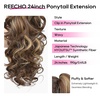 image:imageREECHO Ponytail Extension 24 Claw Clip in Long Curly Wavy Ponytail Hair Extension Jaw Clip on Pony Tails Hairpiece for Women  Medium Blonde with HighlightsChestnut Brown with Golden Highlights