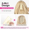 image:imageREECHO Ponytail Extension 24 Claw Clip in Long Curly Wavy Ponytail Hair Extension Jaw Clip on Pony Tails Hairpiece for Women  Medium Blonde with HighlightsPlatinum Blonde