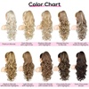 image:imageREECHO Ponytail Extension 24 Claw Clip in Long Curly Wavy Ponytail Hair Extension Jaw Clip on Pony Tails Hairpiece for Women  Medium Blonde with HighlightsWhite Blonde