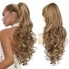 image:imageREECHO Ponytail Extension 24 Claw Clip in Long Curly Wavy Ponytail Hair Extension Jaw Clip on Pony Tails Hairpiece for Women  Medium Blonde with HighlightsLight Brown with Highlights