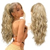 image:imageREECHO 24 Ponytail Extension Long Curly Claw Clip Ponytail Extension Jaw Clip in Pony Tails Natural Synthetic Hairpiece for Women Daily Medium Blonde with Blonde HighlightsGolden with Blonde Highlights