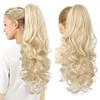 image:imageREECHO Ponytail Extension 24 Claw Clip in Long Curly Wavy Ponytail Hair Extension Jaw Clip on Pony Tails Hairpiece for Women  Medium Blonde with HighlightsDirty Blonde