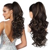 image:imageREECHO Ponytail Extension 24 Claw Clip in Long Curly Wavy Ponytail Hair Extension Jaw Clip on Pony Tails Hairpiece for Women  Medium Blonde with HighlightsDark Chocolate Brown with Highlights