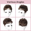 image:imageREECHO Hair Topper Short Wiglet Hair Topper for Women with Thinning Large Coverage Synthetic Top Crown Hairpiece for Women  Ash BlondeDark Chocolate Brown