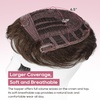 image:imageREECHO Hair Topper Short Wiglet Hair Topper for Women with Thinning Large Coverage Synthetic Top Crown Hairpiece for Women  Ash BlondeDark Chocolate Brown