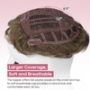 image:imageREECHO Hair Topper Short Wiglet Hair Topper for Women with Thinning Large Coverage Synthetic Top Crown Hairpiece for Women  Ash BlondeMedium Brown