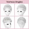 image:imageREECHO Hair Topper Short Wiglet Hair Topper for Women with Thinning Large Coverage Synthetic Top Crown Hairpiece for Women  Ash BlondeSilver White