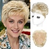 image:imageREECHO Hair Topper Short Wiglet Hair Topper for Women with Thinning Large Coverage Synthetic Top Crown Hairpiece for Women  Ash BlondeGolden Blonde